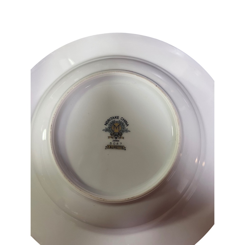 Set Of 4 Noritake China Laurette Soup Bowl Floral Gold Rim Vintage Dining - Picture 5 of 5